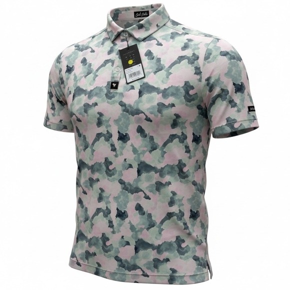 Bad Birdie Other - Bad Birdie Mens M Medium Core Polo Shirt Mirage Oasis Camo Golf Athleisure